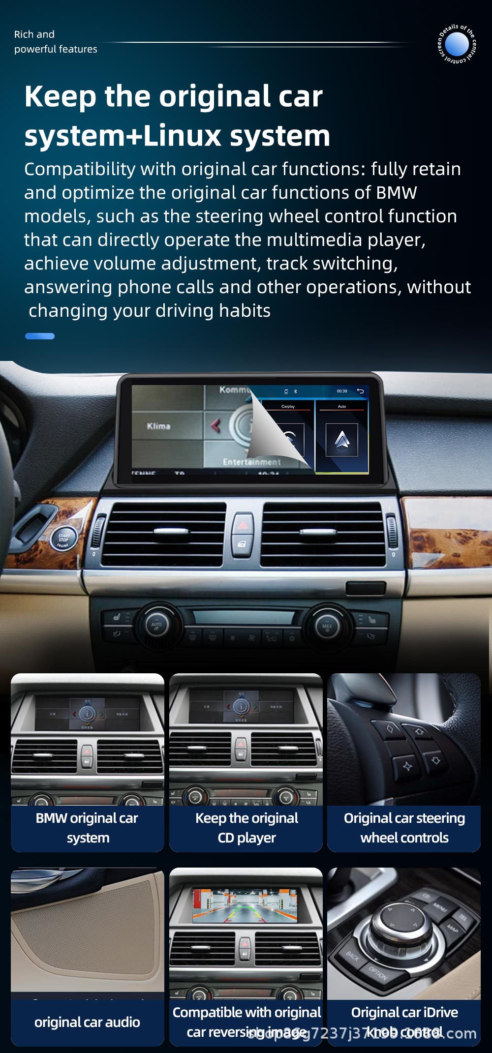 Suitable for Bmw X5 E70 10.25inch Central Control Car Navigation Player Bluetooth Reversing Image All-In-One Machine