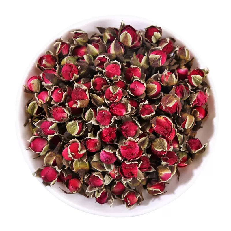 Golden Edge Rose Tea 500g Canister Yunnan Jinbian Mei Gui Dried Rose Buds Loose Herbal Flower Tea in use
