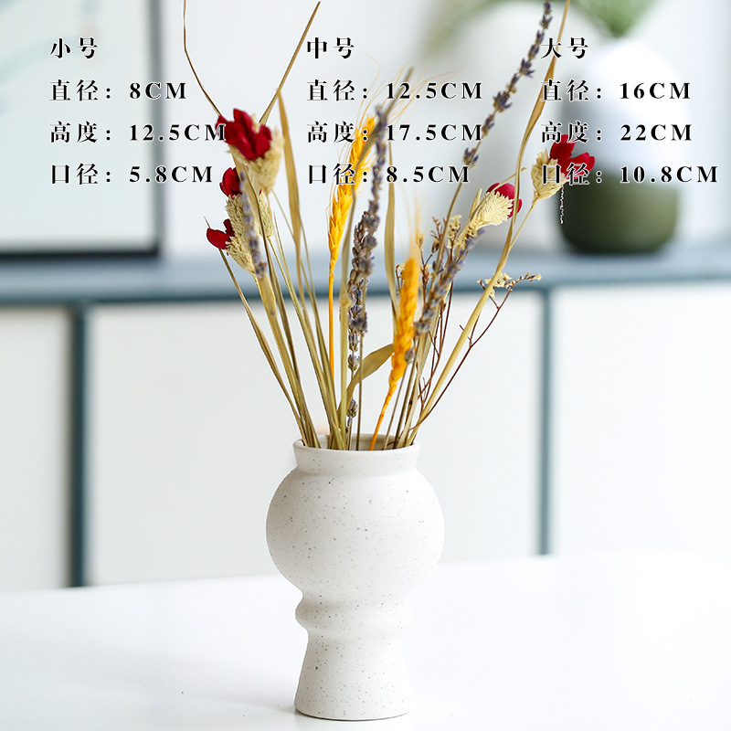 Jarrón hidropónico de cerámica esmerilada para flores secas, arreglo floral simple y fresco, decoración minimalista para el hogar y la oficina, color esmaltado.