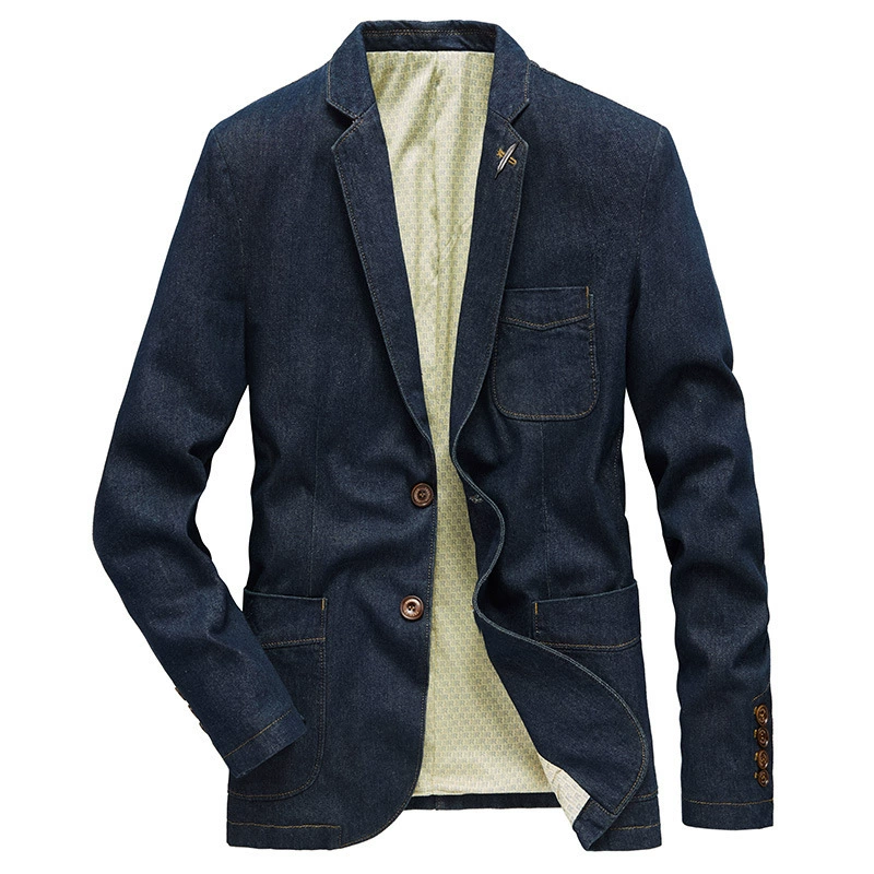 (Граница торговли), мужская тонкая куртка, осенний деним костюм, slim fit
