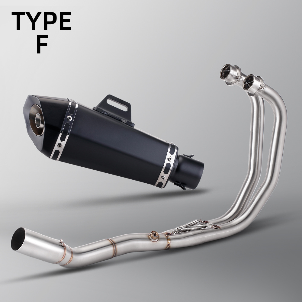 Suitable for Motorcycle Exhaust Pipe Modification Mt03 R25 R3 Front Section Small Tapered Hexagonal Tail Section 16-24 Years