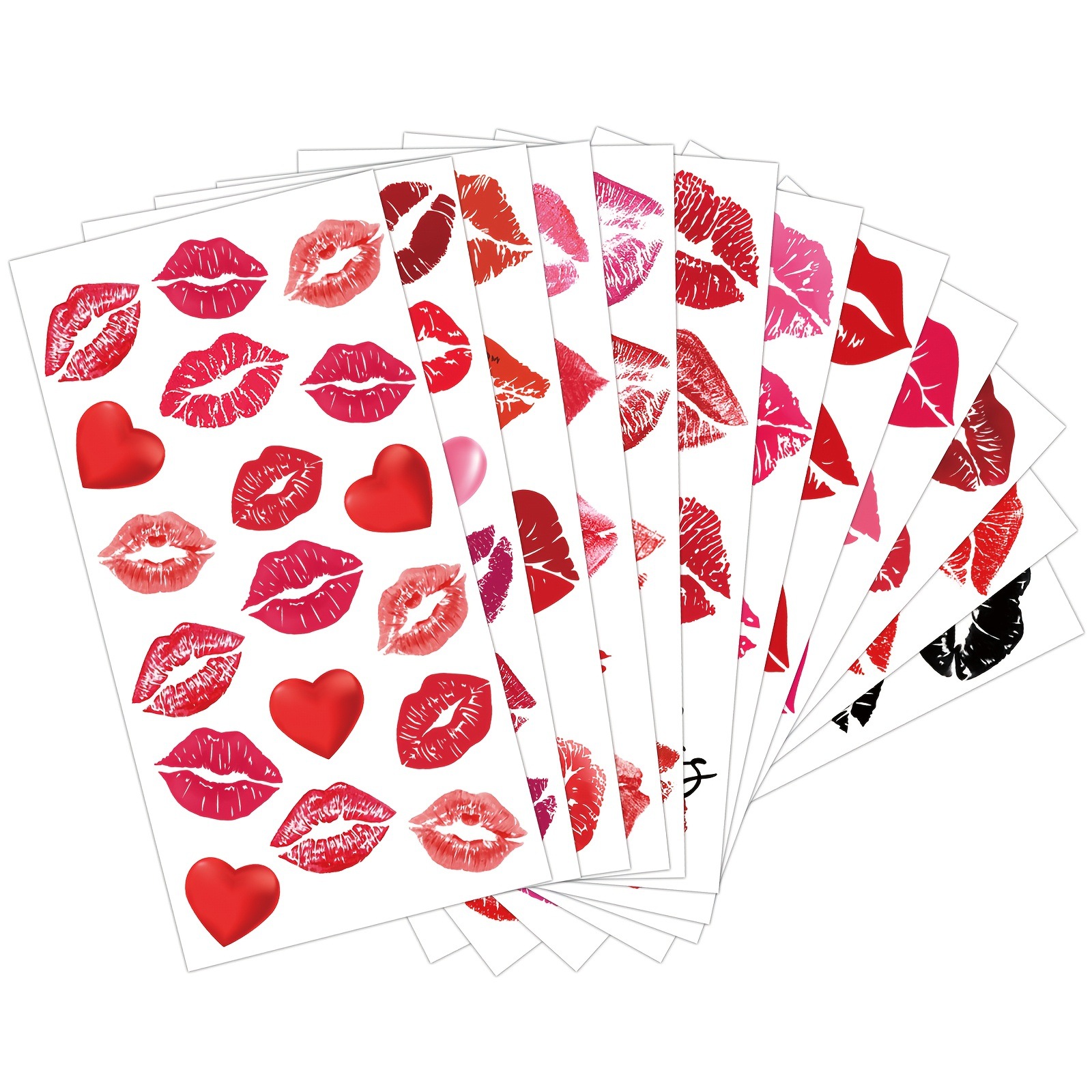 O 56537 Couple Lip Print Tattoo Sticker 情侣唇印纹身贴速卖通