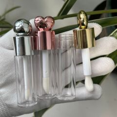メッキカバー透明ゴールドハートヘッドリップ釉薬メイクアップパットカラーリップグロスリップ釉薬パットリップグロスチューブ