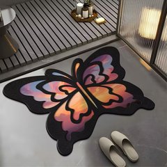 クロスボーダー特殊形状蝶型フロアマット珪藻泥浴室フロアマット玄関ドアマット浴室吸収性フットマット卸売