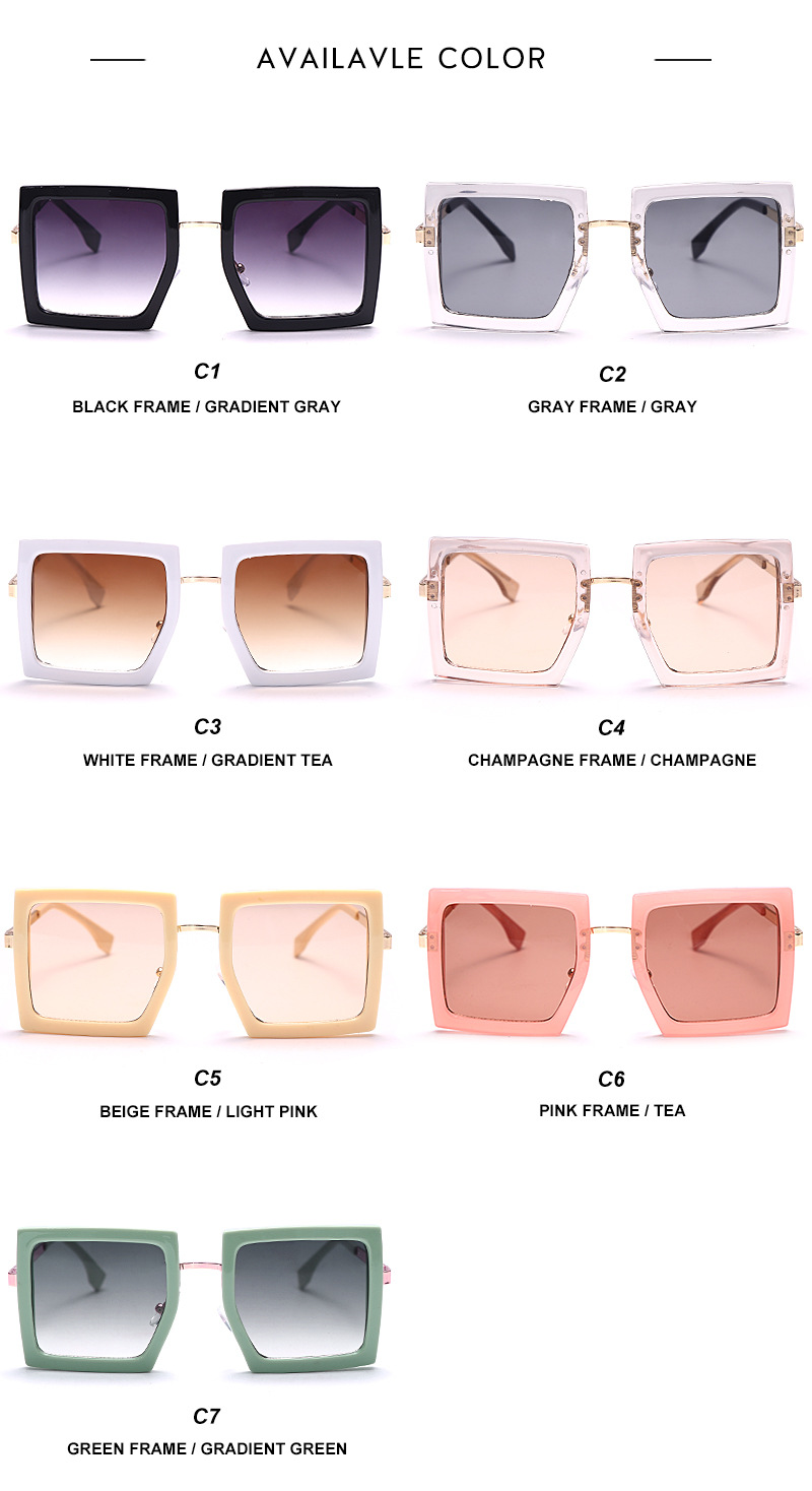 Streetwear Solid Color Pc Square Half Frame Women's Sunglasses display picture 3