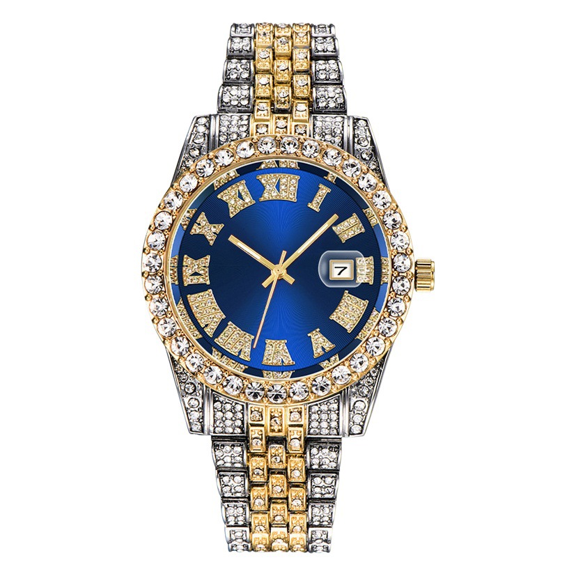 AliExpress moda nuevo estrellado romano estilo hip hop lujo rhinestone niños reloj de cuarzo entrega de una sola pieza