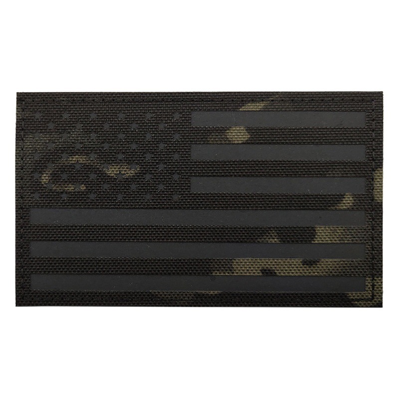 5*3 pulgadas nosotros bandera parches láser corte reflectante velcro insignia 5*3 velcro brazalete