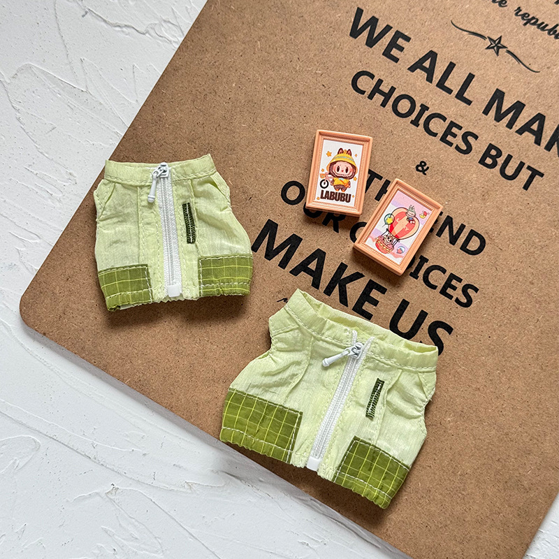 Excluding the Doll】Cross-Border Nyota Doll Clothes Labubu Outfit T016 Green Energetic Vest Little Bear Dress-Up Vest