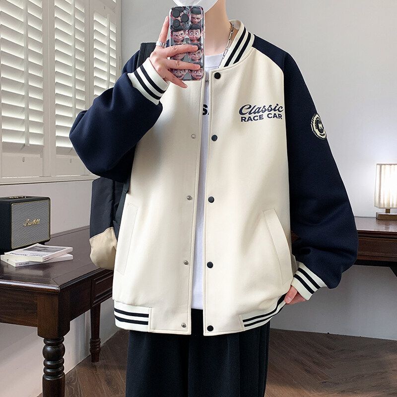 Cross-border 2026 Spring New Baseball Jacket for Teenagers and Students: Loose Fit, Trendy, Stylish Print, Cool and Casual