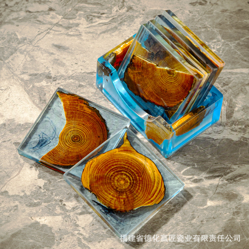 Taza de té de madera japonesa almohadilla de aislamiento de resina simple taza de taza almohadilla creativa piezas de ceremonia del té accesorios de acantilado hogar almohadilla de ciprés