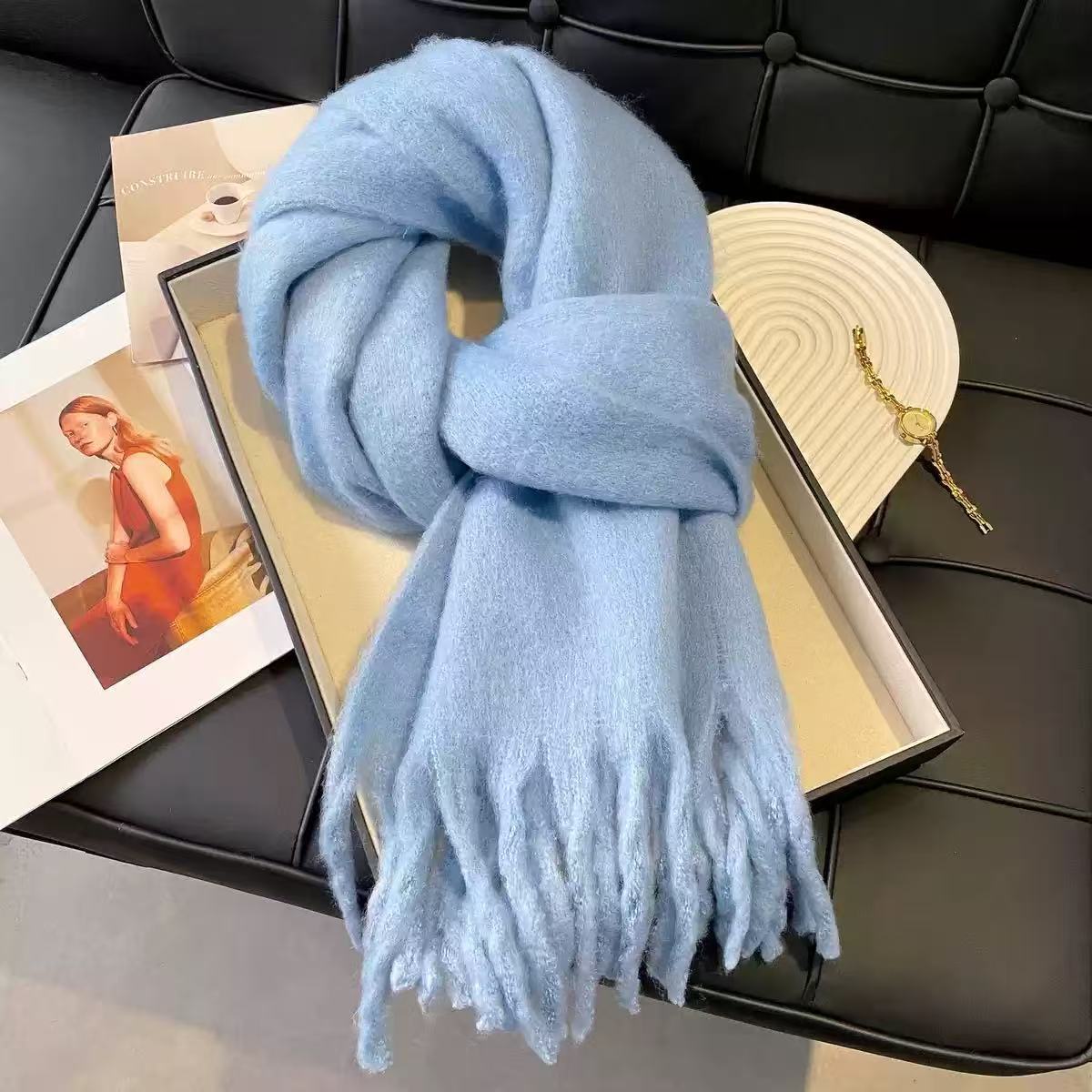 Large solid color haze blue