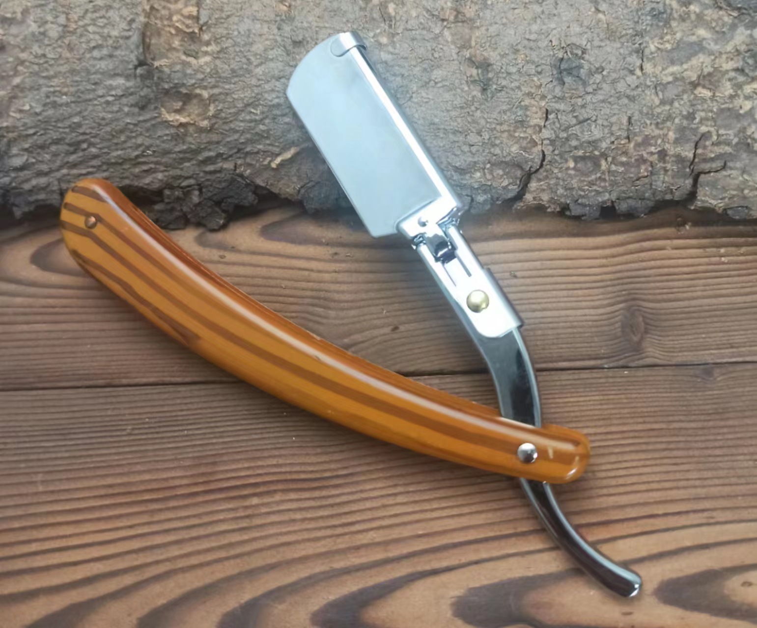 74 새로운 나뭇결 칼 홀더 고급 크롬 도금