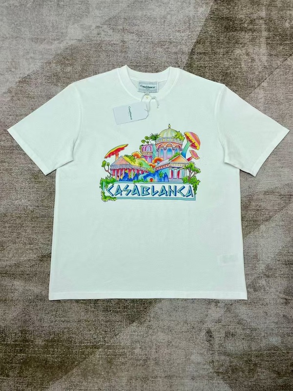 【260g】カサブランカプリント トレンド個性柄 メンズ レディース ゆったり半袖Tシャツ|undefined