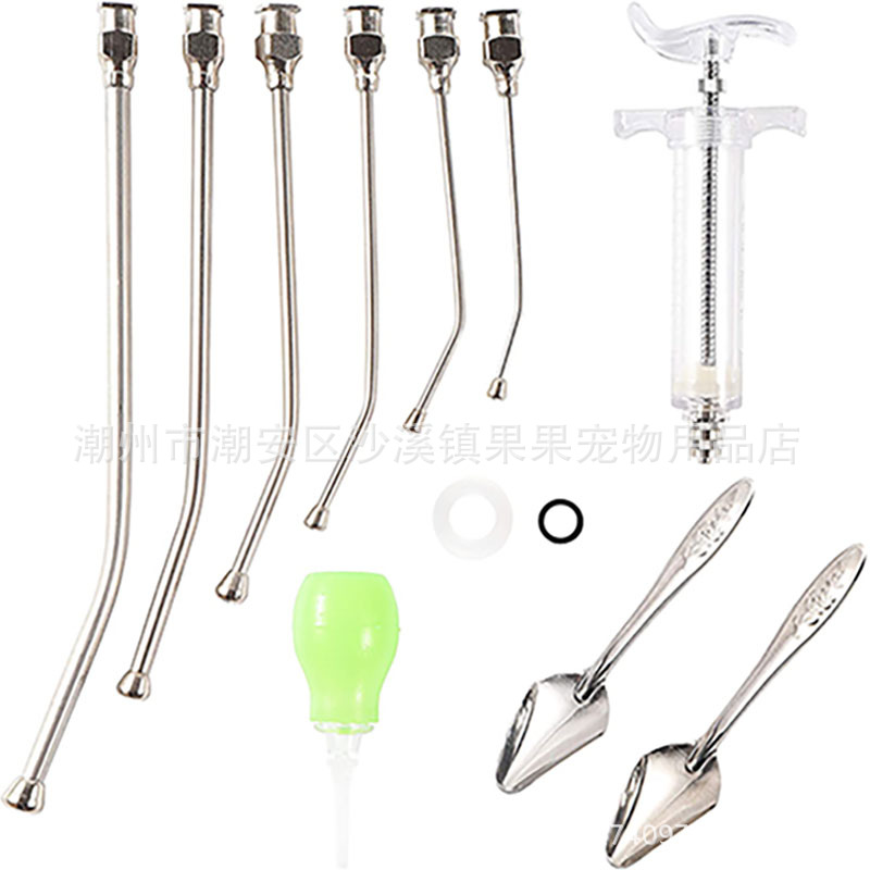 Pet medicine feeder baby bird feeding tool rodent medicine needle parrot bb feeding spoon piecemeal feeding set