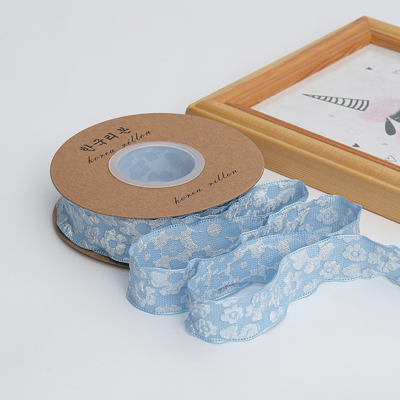2,5 cm ramo decoración encaje cinta flor embalaje en relieve flor cinta flor tienda Educación material de embalaje al por mayor