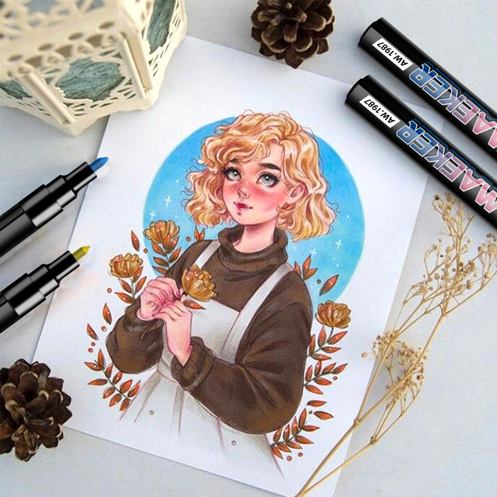 36 colores acrílico marcador conjunto de pintura graffiti serie astronauta acuarela pincel especial para estudiantes opaco