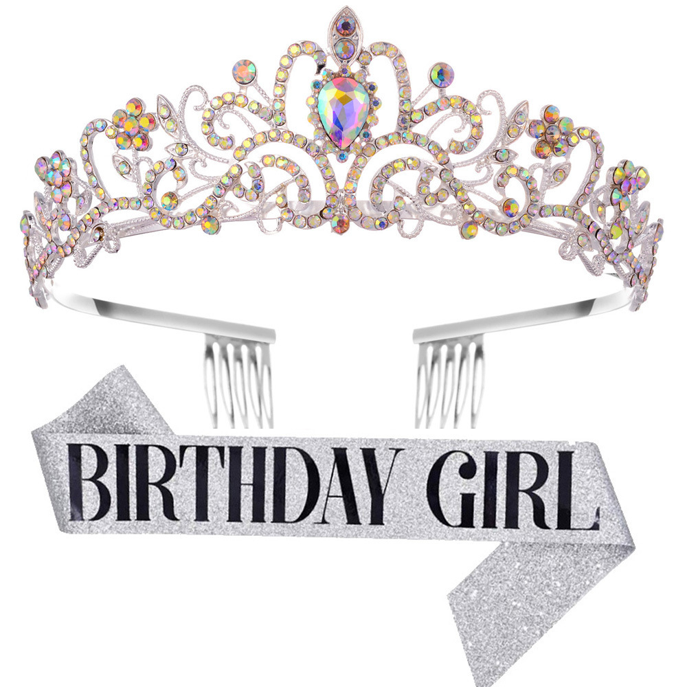 Rosa de la muchacha etiqueta cinturón oro rosa decoración fiesta cumpleaños props Correa hombro corona reina cinta traje regalo