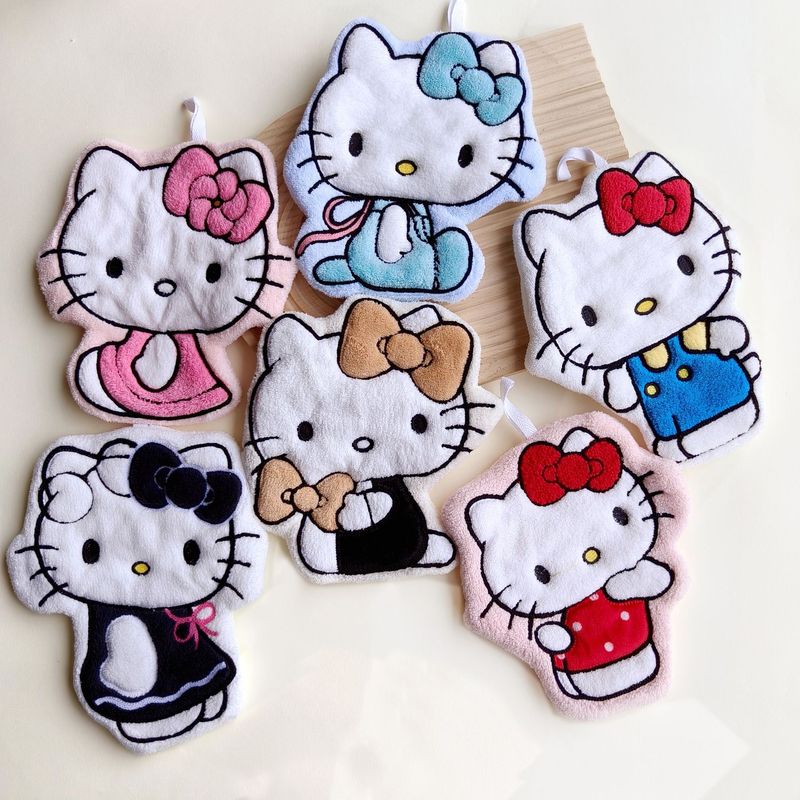 かわいい漫画のキッチンハンドタオルコーラルベルベットハンギングタオル厚く吸収性糸くずの出ない小さなギフト小さなタオルハンギング可能|undefined