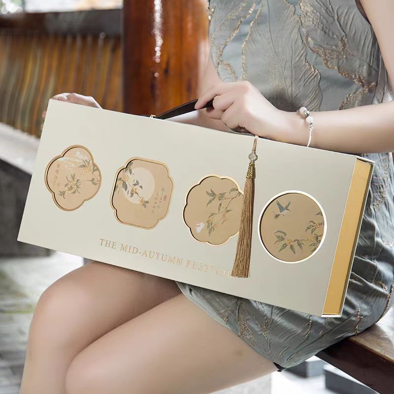 2025新款高档中秋月饼礼盒硬盒手提6/8粒流心糕点蛋黄酥包装空盒|undefined