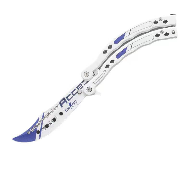 Directo de fábrica CSGO mariposa cuchillo plegable cuchillo de entrenamiento periférico juguetes novato práctica swing cuchillo de seguridad hoja no abierta