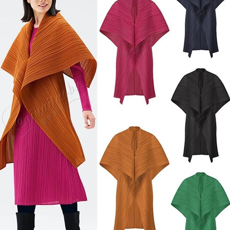 Miyake 2024 New Autum Dress Women's Fashion Classy Design Simple Pure Color Mid-Length A-Line Skirt