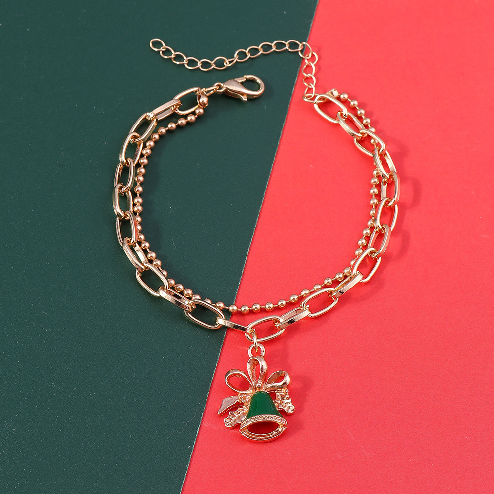 11g Weight Alloy Pendant Material Bracelets Classification Alloy Chain Material 1 Piece Quantity Holiday, Party Occasion Alloy Material Christmas Festival Christmas Tree, Santa Claus Pattern Women's Gender Enamel Design Cute, Simple Style Style Cute Simple Style Christmas Tree Santa Claus Alloy Chain & Link Bracelets Christmas Wholesale 29