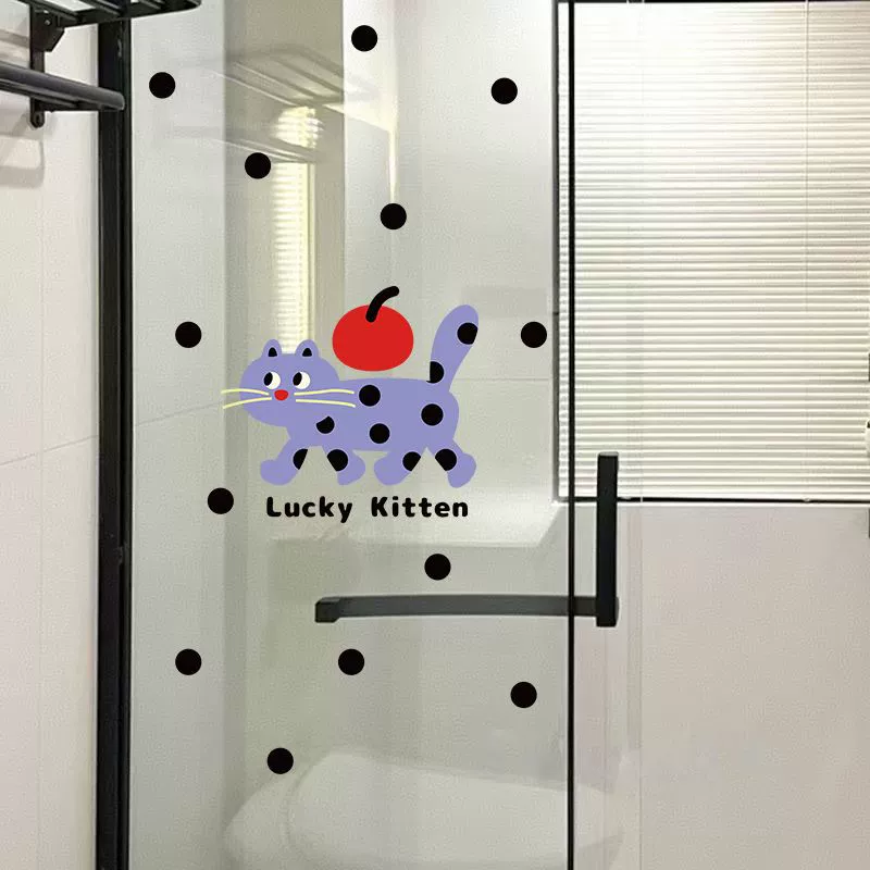Наклейка на стеклянную дверь для дома и кухни с изображением животных, туалет, ванная комната, украшение для окна, наклейка для ремонта, электростатическая пленка, бумага