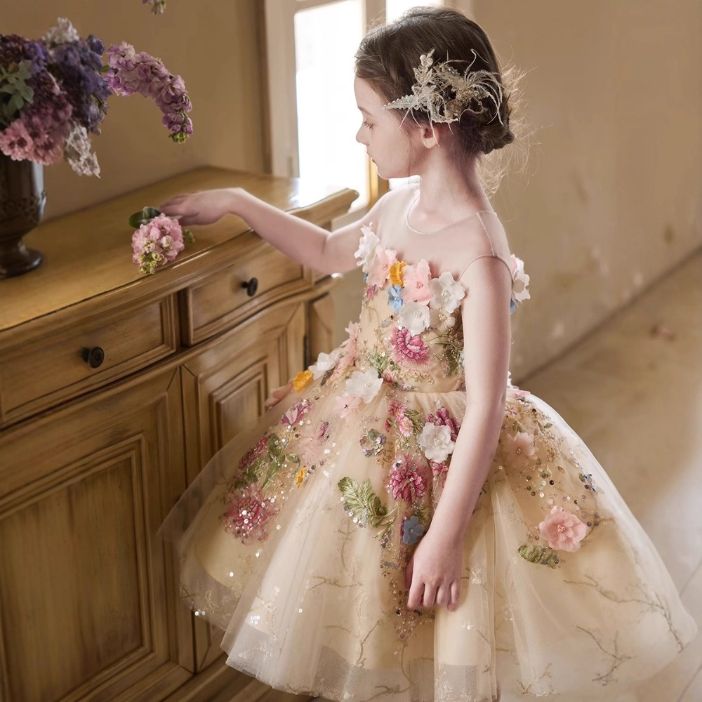 Dress, fairy small princess costume, piano, children's suit, Birthday gift 5