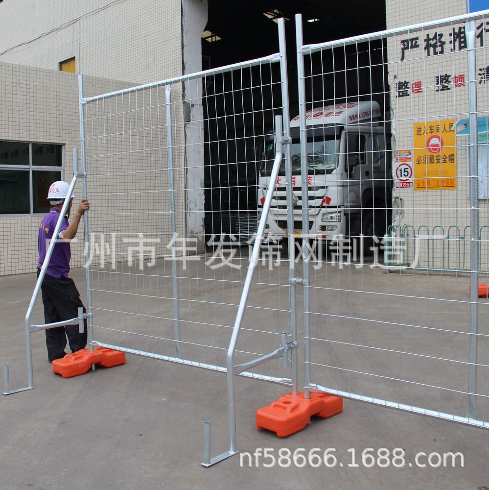 可移动临时护栏 出口带底座护栏厂家 镀锌管焊接网护栏网 临时