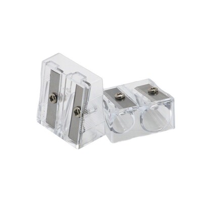 TAIHAO卷笔刀双孔削笔刀透明削笔器学生白色铅笔刀大小孔转笔刀|ms