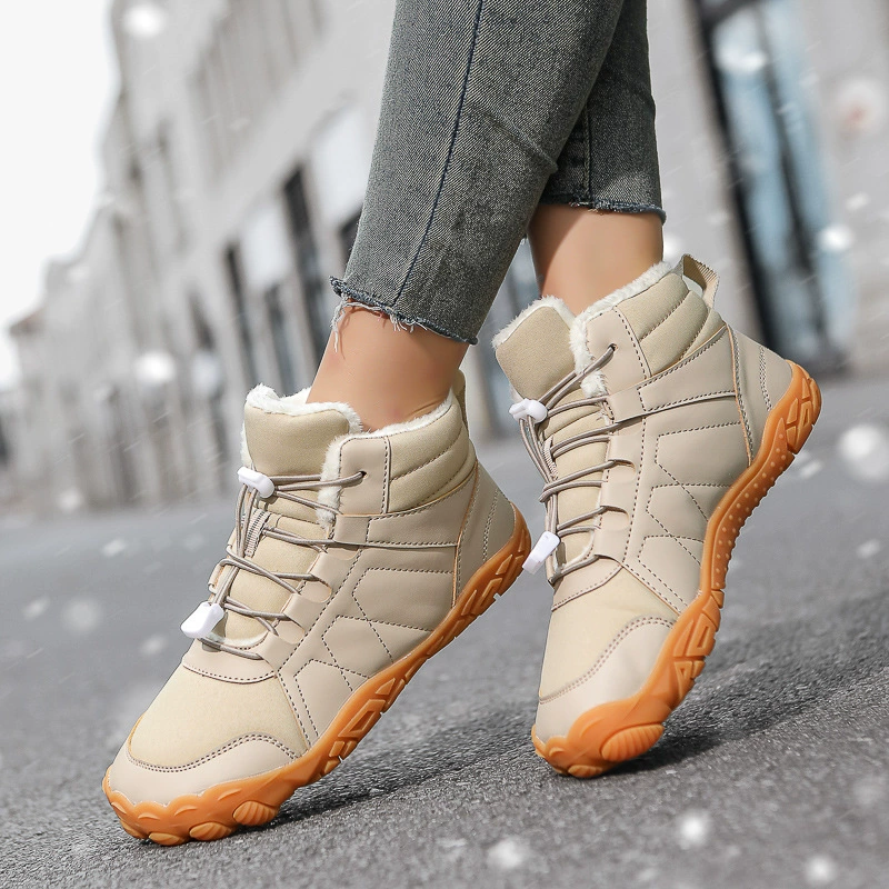 2024 трансграничные зимние теплые снежные сапоги женские хлопчатобумажные туфли большого размера толстые плюшевые, противообливные лапши мужские хлопчатобумажные