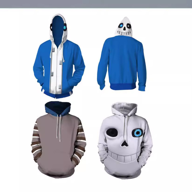 Foreign Trade under the Legend Undertale Skull Brothers Sans 3D Printed Hooded Sweatshirt
