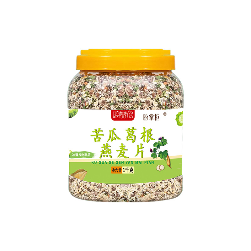 Pan Zhanggui ゴーヤ セロリ パンプキン フィールド オートミール 栄養価の高い朝食の食事の代替品 ショ糖無添加 ゴーヤ オートミール