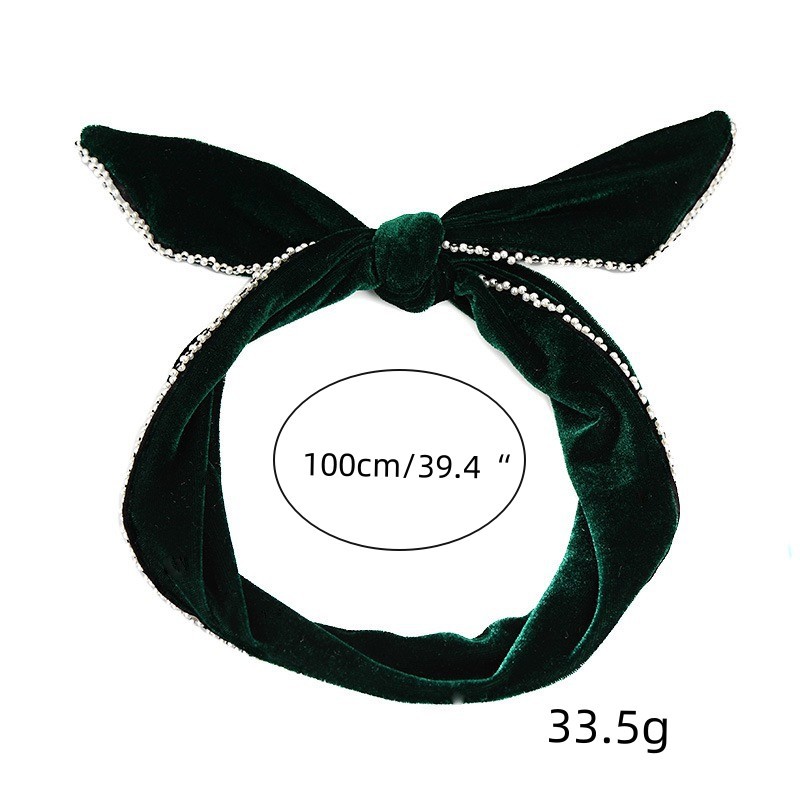 Estilo de la celebridad flocado diadema mujer estilo coreano Internet celebridad Mori anudado diadema francés retro cinta de terciopelo banda de pelo