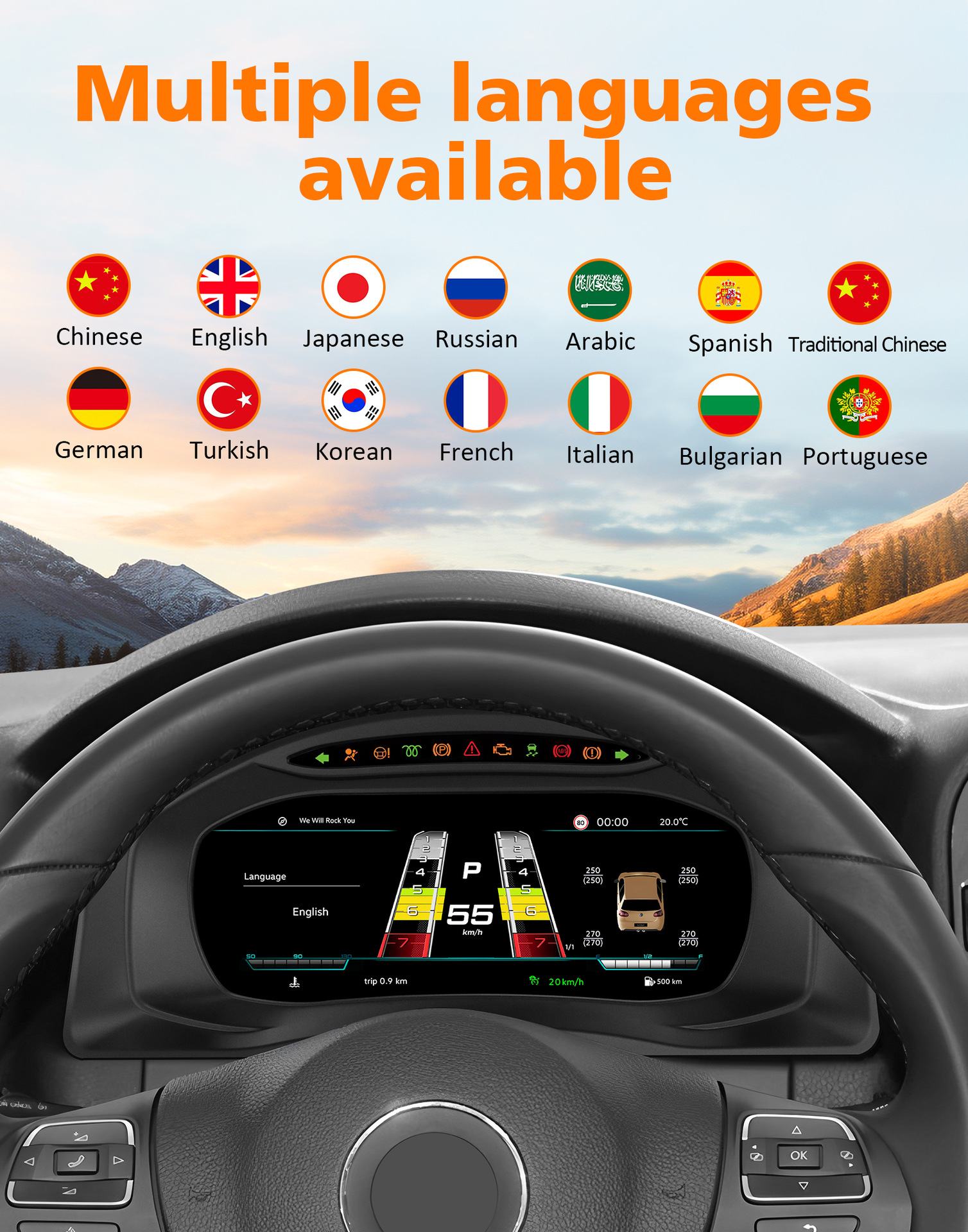 Suitable for Volkswagen Tiguan 1st generation and Scirocco 08-16, LCD dashboard car modification and upgrade
