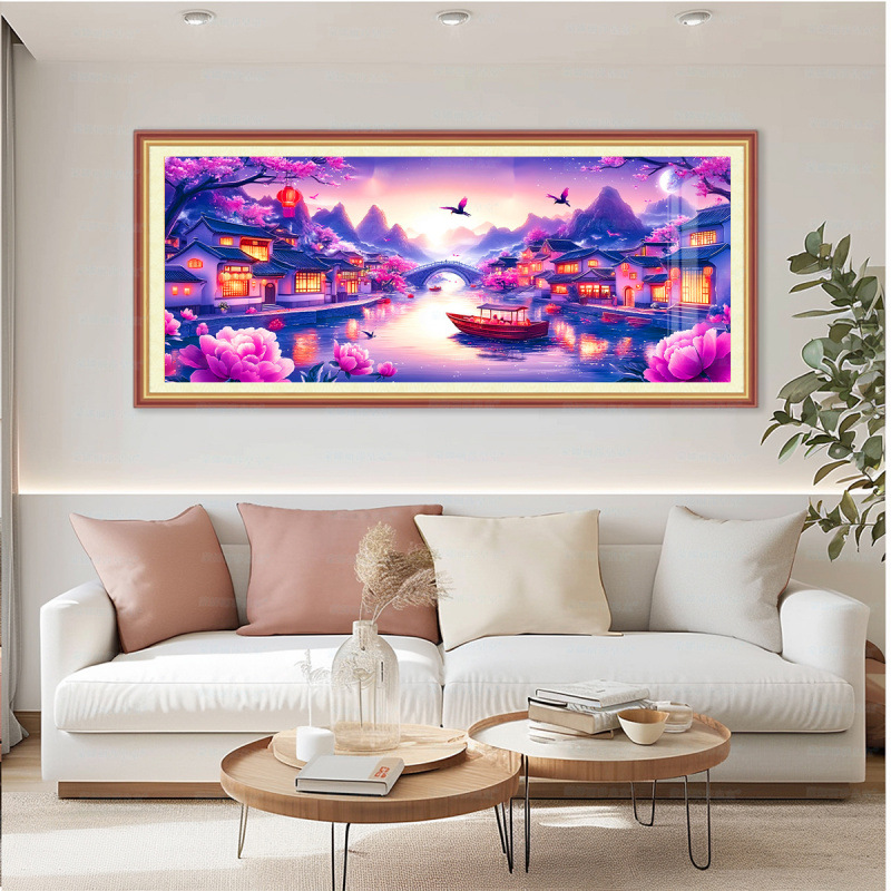 [Algodón importado] Mona Lisa Real Cruz de la noche de la luna-Jiangnan Dream nuevo estilo chino antiguo bordado decorativo