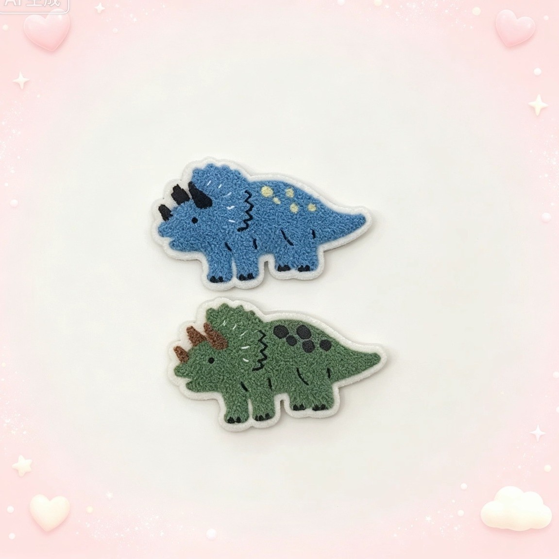 Cartoon Dinosaur Towel Embroidery Hair Fringe Patch, Plush Versatile Cute Face-Washing Hair Accessory, Adorable Headwear Hair Ornament