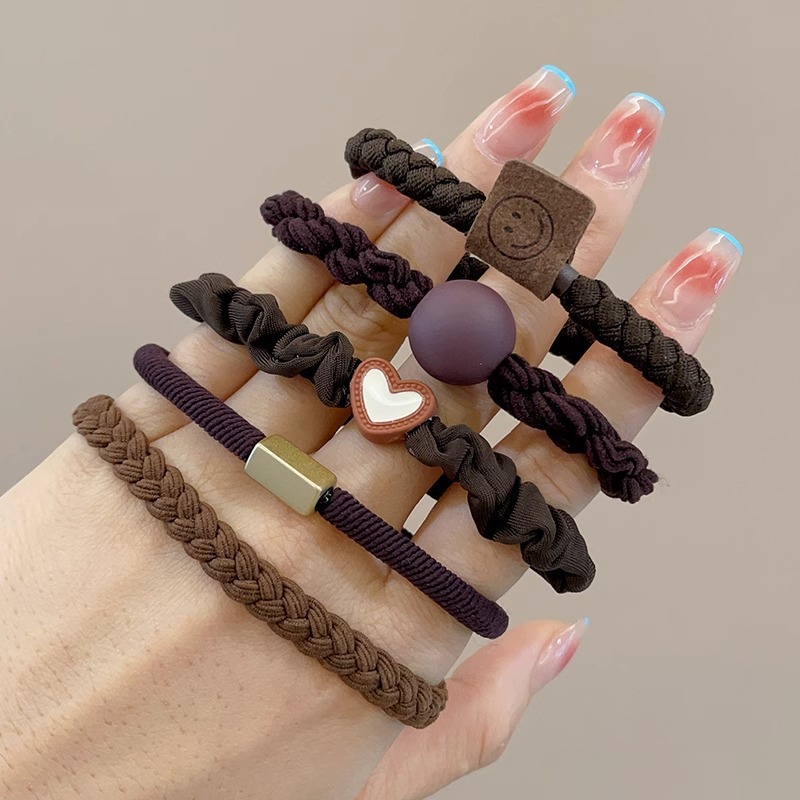 Banda de goma para mujer después de atar la cabeza, cabeza alta, cola de caballo, cuerda de pelo, temperamento, cuerda de cabeza, alta elasticidad, goma elástica duradera, simple nuevo anillo para el cabello