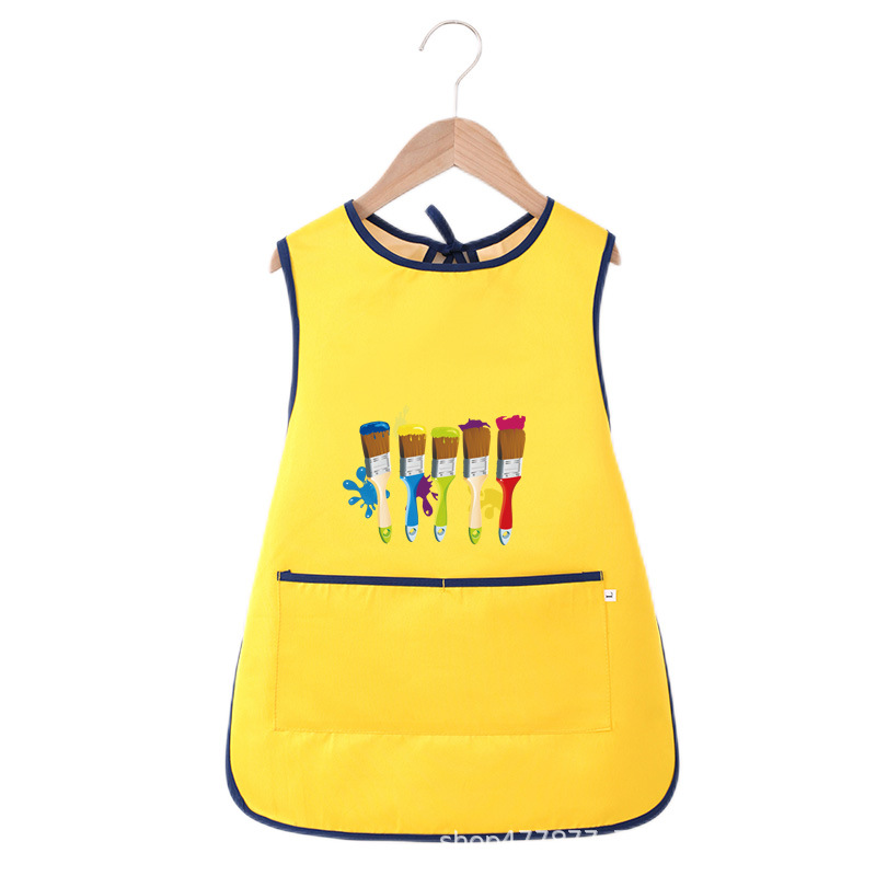 Abrigo DE LOS NIÑOS impermeable arte kindergarten pintura ropa publicidad inversa ropa impresa logo manga larga delantal vestido inverso