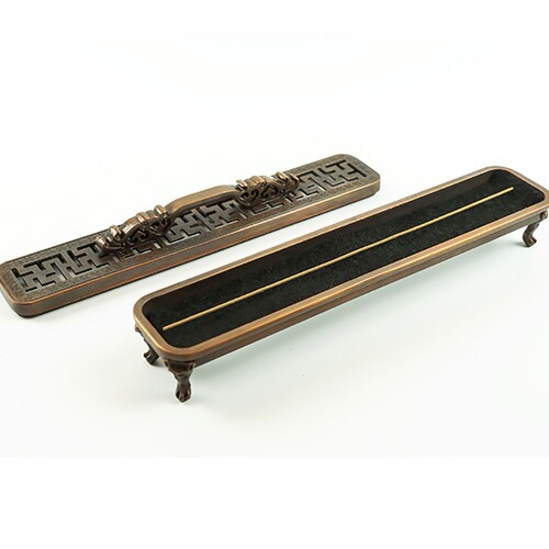 Lying Incense Burner Sandalwood Thread Incense Burner Retro Hollow Guqin Incense Burner Household Tea Ceremony Incense Decorative Ornaments Wholesale