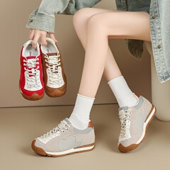 ZHR则则4.5厚底内增高休闲鞋2025秋季新款多巴胺百搭系带女鞋KD96