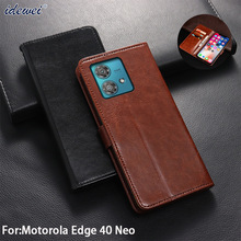 适用Moto Edge 40 Neo翻盖皮套edge 40插卡手机壳 摩托罗拉保护套