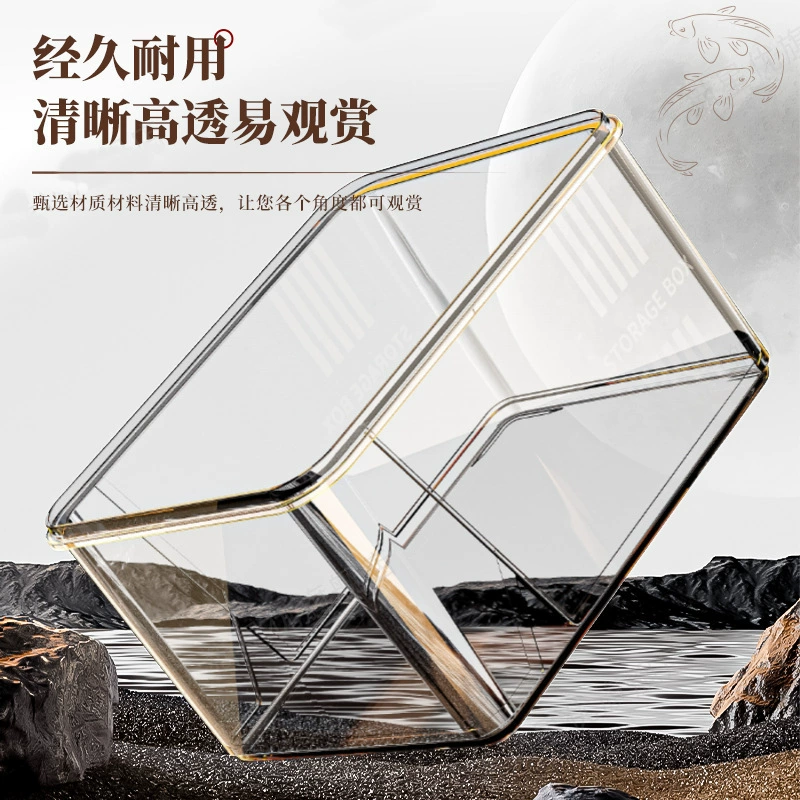 Transparent small square acrylic aquarium for office