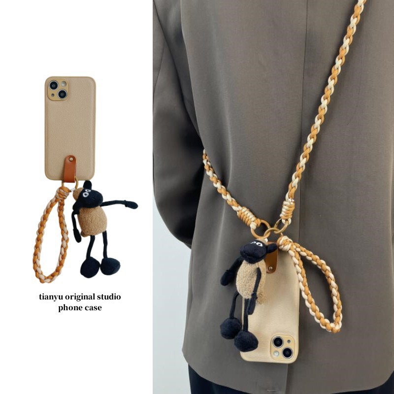 Plush Lamb Doll Pendant Suitable for Apple 17 Pro Max Phone Case iPhone 15 Pro Max Creative Design