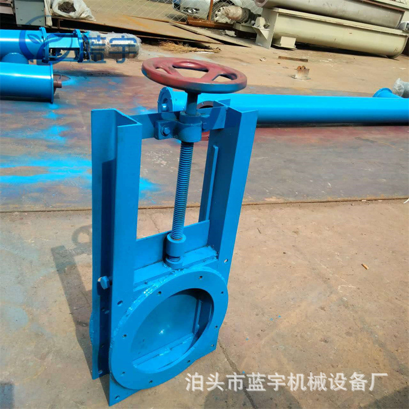 除尘器卸料插板阀不锈钢闸阀气动插板门圆形DN800插板阀水渠闸阀