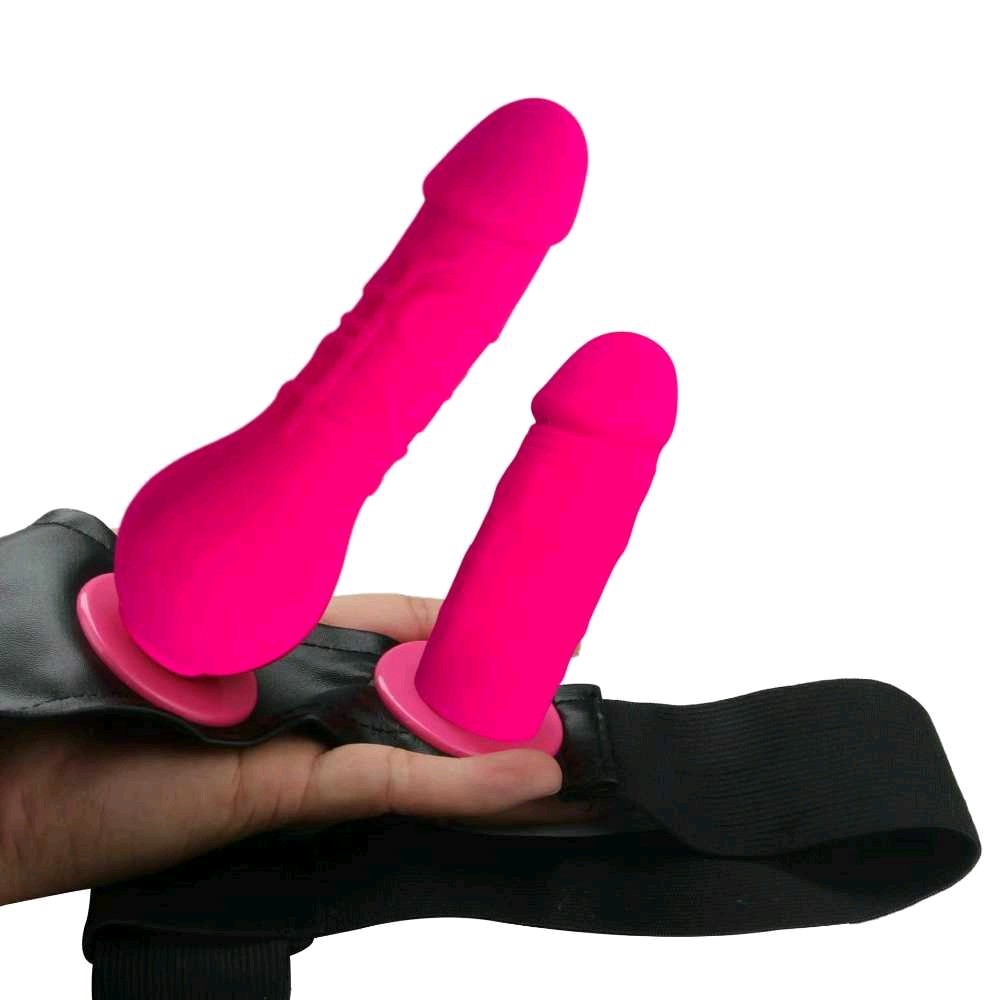 Wearable Strap-on Silicone Dual-ended Dildo Pants for Lesbian Couples Play — detail image 3