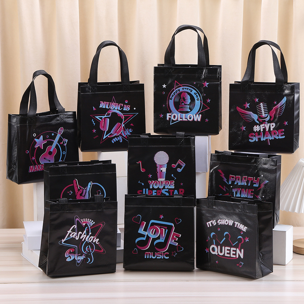 音乐派对手提袋节日礼物无纺布袋创意手提礼品袋购物包装袋批发