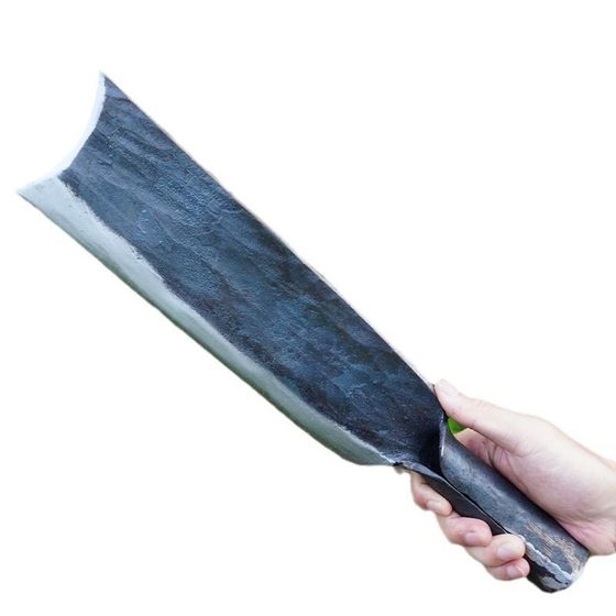 Spring steel pure hand-forged wood cutter chopping tree chopping wood chopping bamboo chopping wood chopping wood outdoor open old-fashioned long-handled straight knife