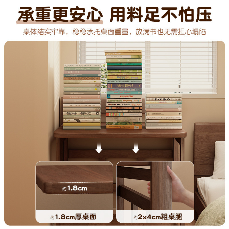 Escritorio de computadora de tamaño pequeño plegable de madera maciza Escritorio de oficina simple Escritorio estrecho pequeño dormitorio de lujo ligero