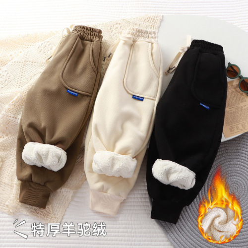Children's Padded Pants Winter New Thick European Cotton Fleece Medium and Large Unisex Boys and Girls Corduroy Pants Dropshipping One Piece